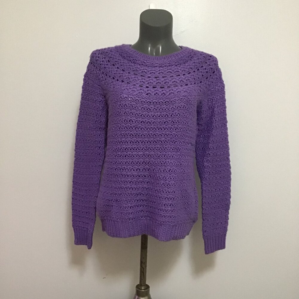 Lauren Ralph Lauren Lilac Crew Neck Alpaca Blend Knit Sweater Size M